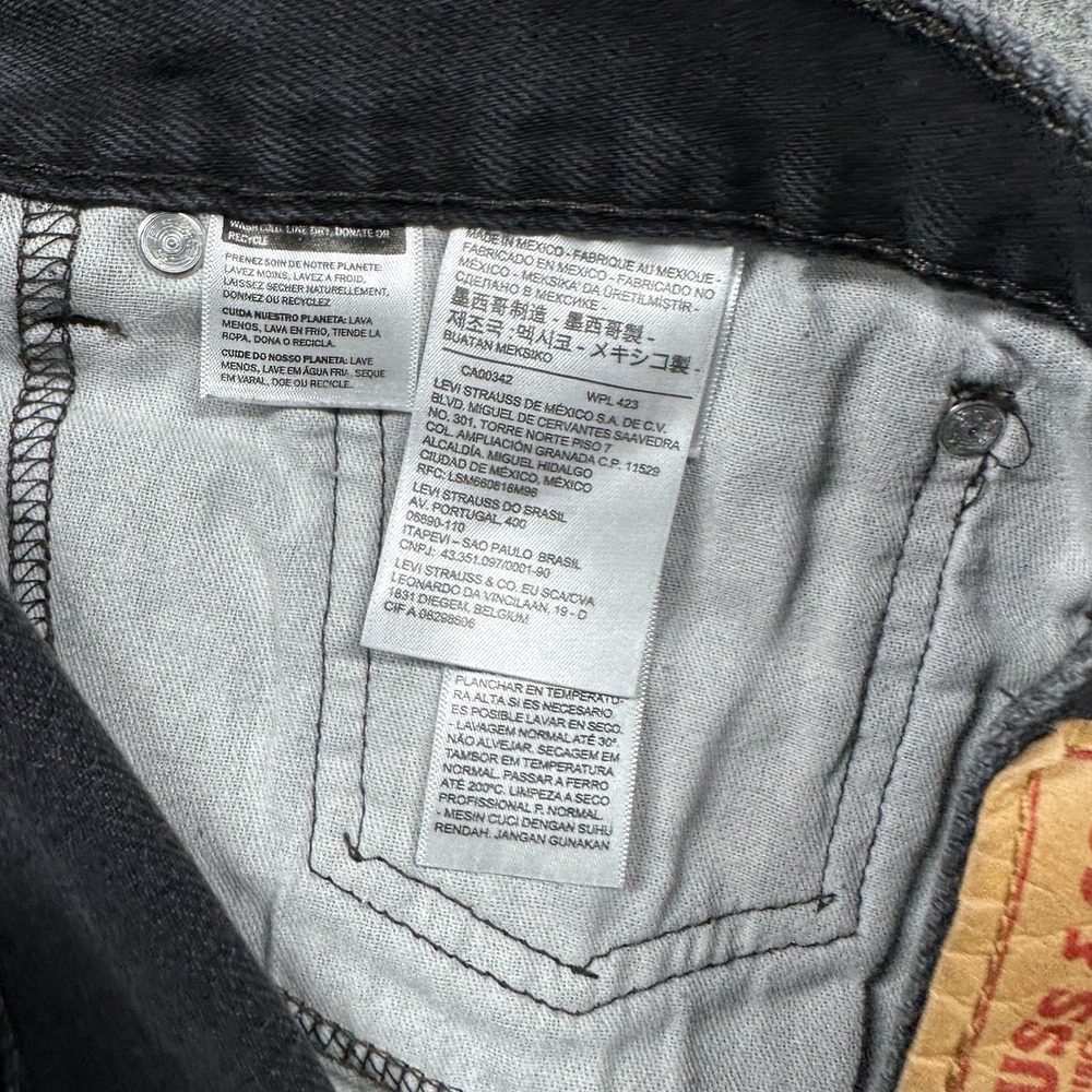 Levi's 505 Men's Jeans 38x34 Black Straight Leg Mid‎ Rise Denim Classic Fit - Picture 6 of 9
